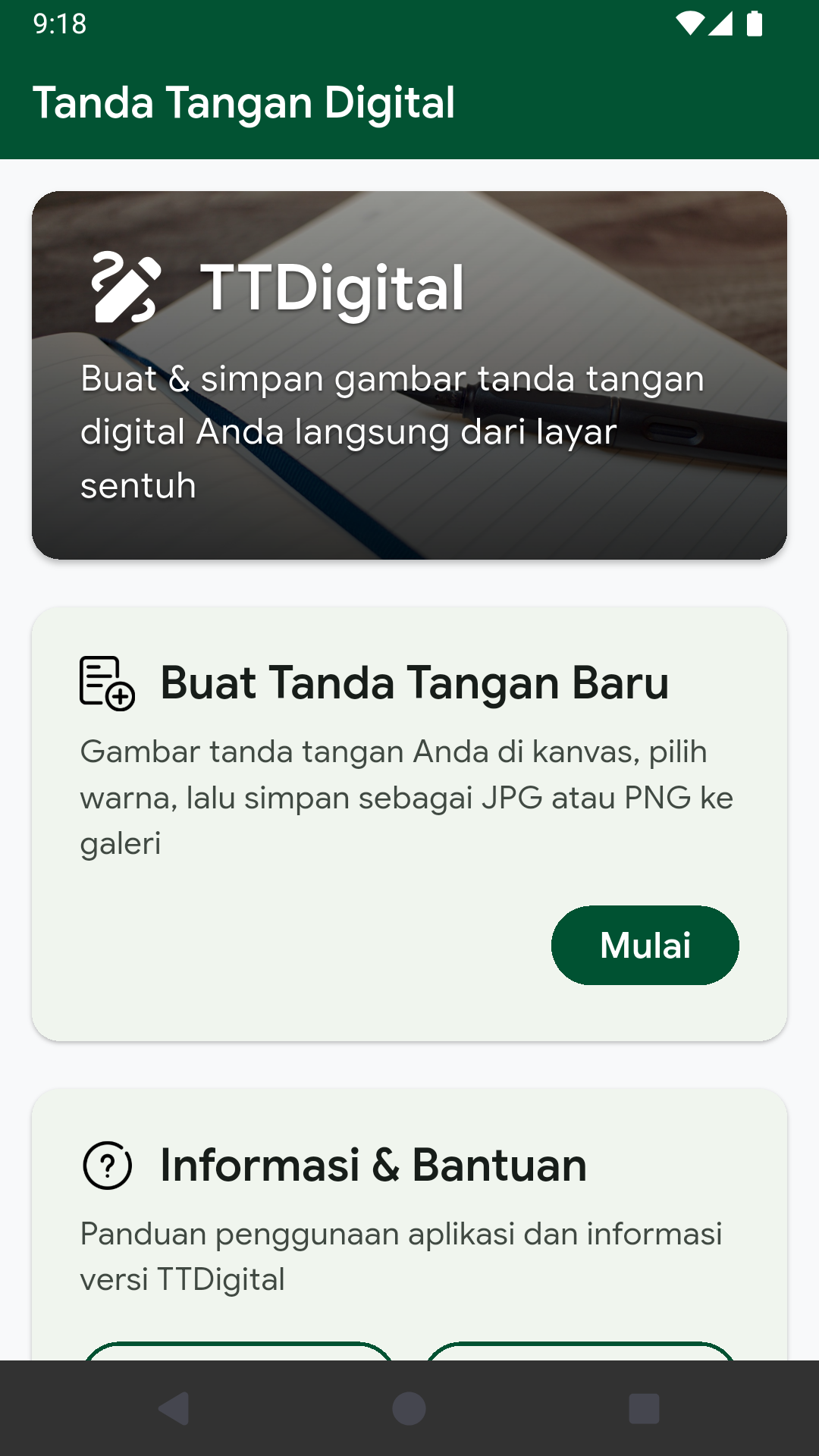 Menu Utama TTDigital