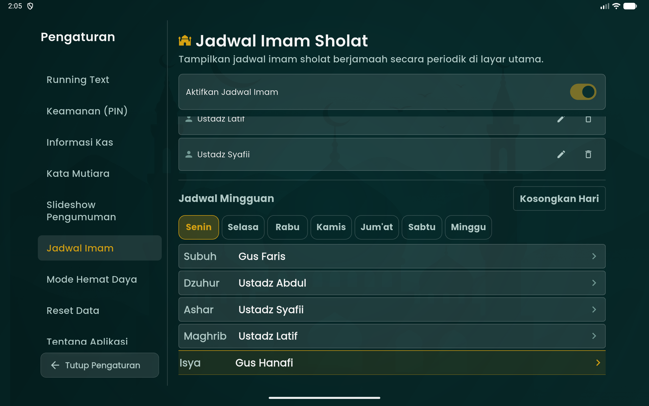 Pengaturan Jadwal Imam